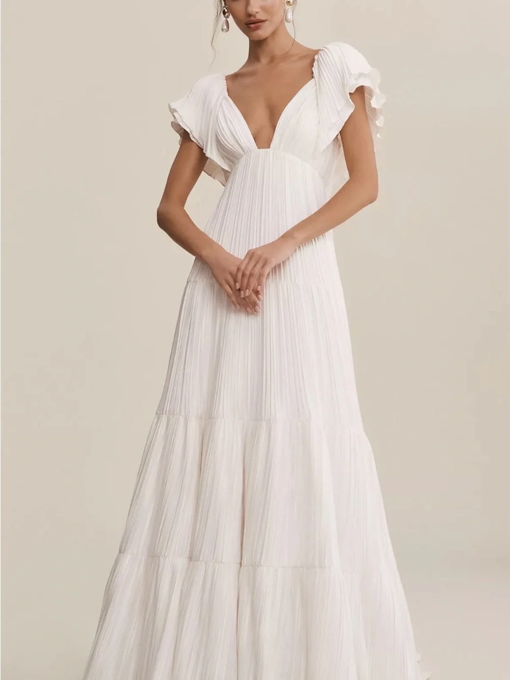 BHDLN Valerie pleated wedding dress - Picture 1 of 5